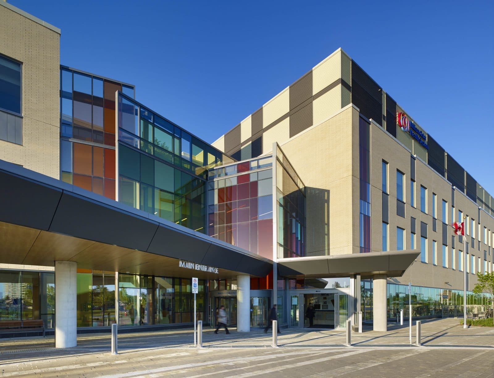 Exterior of the main entrance at the Peel Memorial Hospital