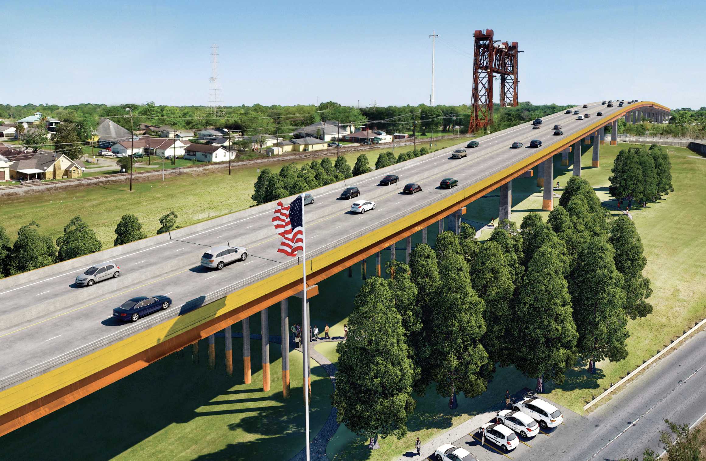 Artist's rendering of the new Belle Chasse Bridge