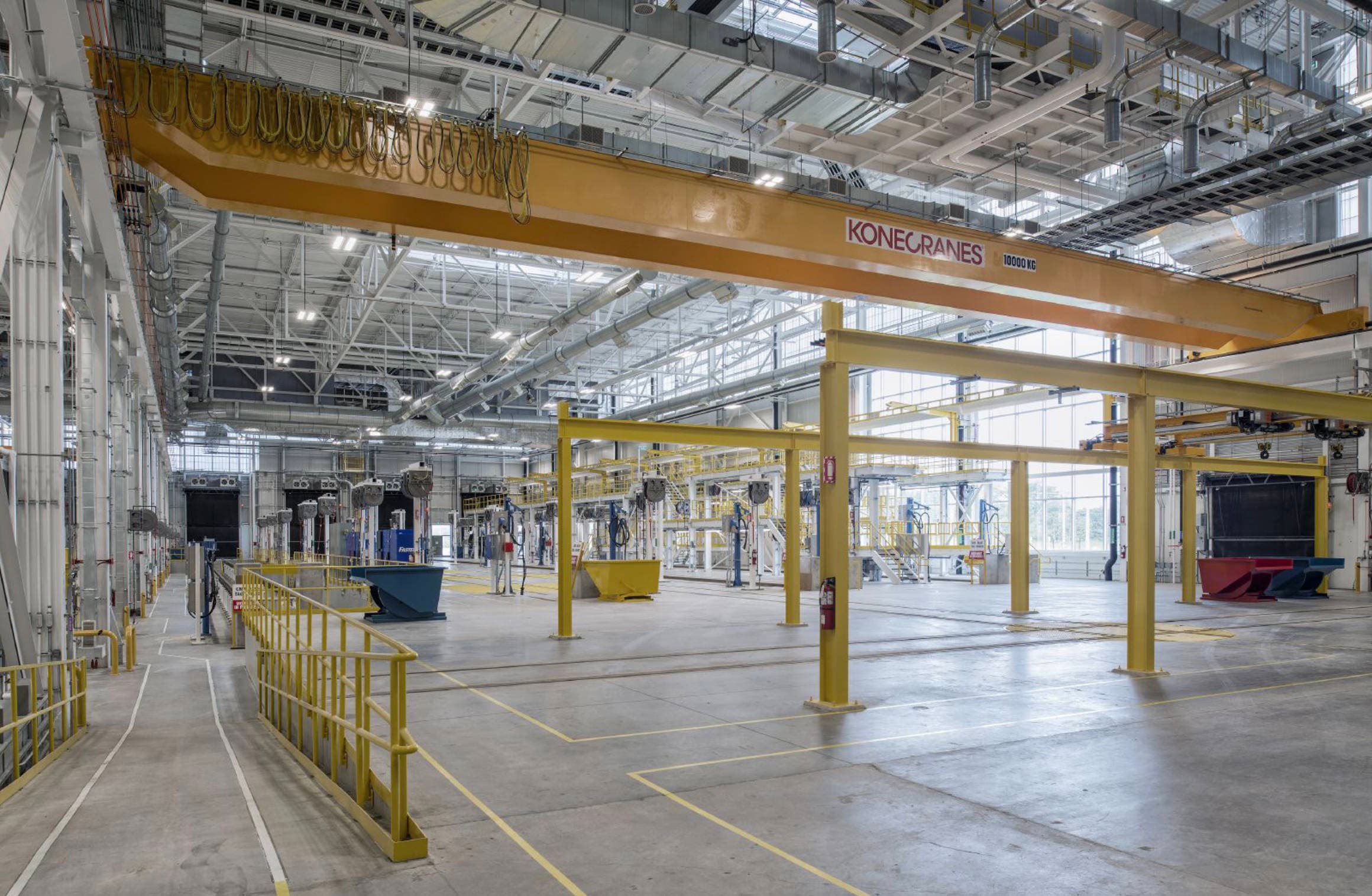 Interior view of the maintenance bay for GO trains