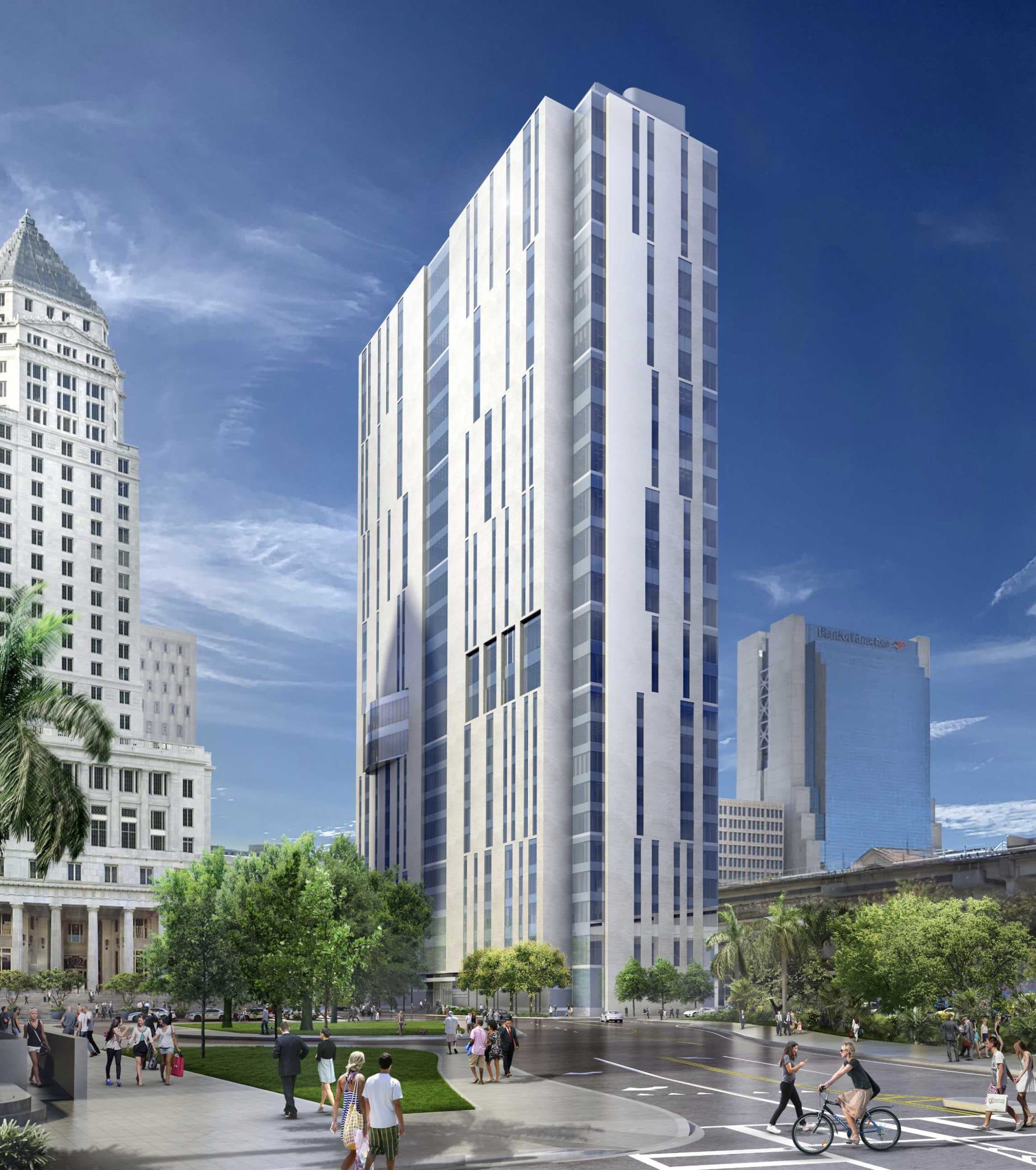 Exterior rendering of the new Miami Dade County Courthouse