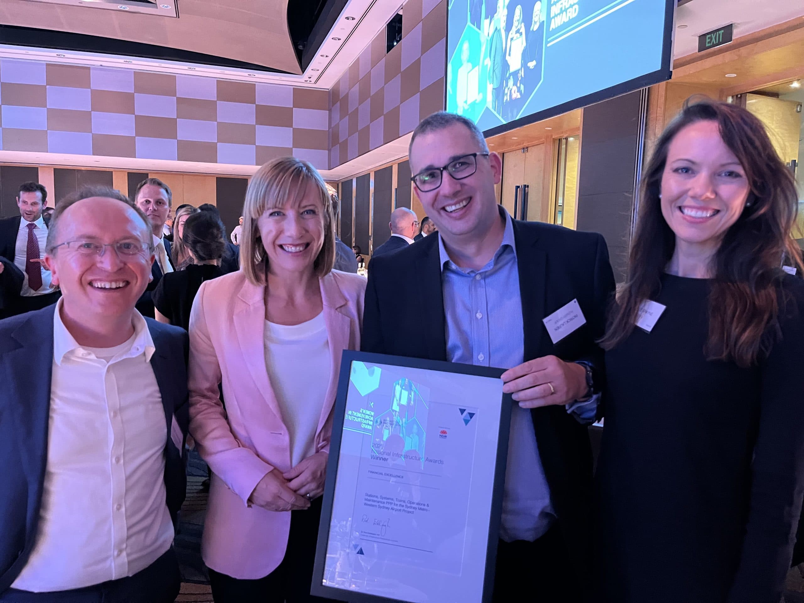 Sydney Metro CEO Peter Regan, NSW Minister for Transport Jo Haylen, Plenary Group Managing Director, Origination Patrick Lauren and CDPQ Non-Executive Director Chloe Brayne