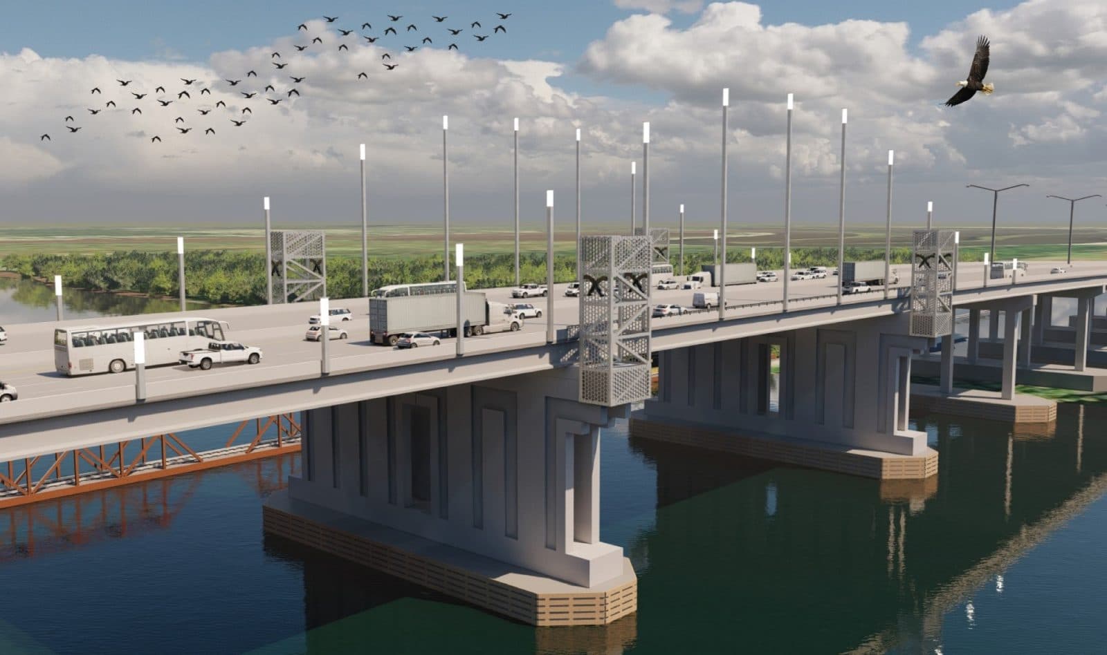 Rendering of what the new Calcasieu River Bridge could look like. 