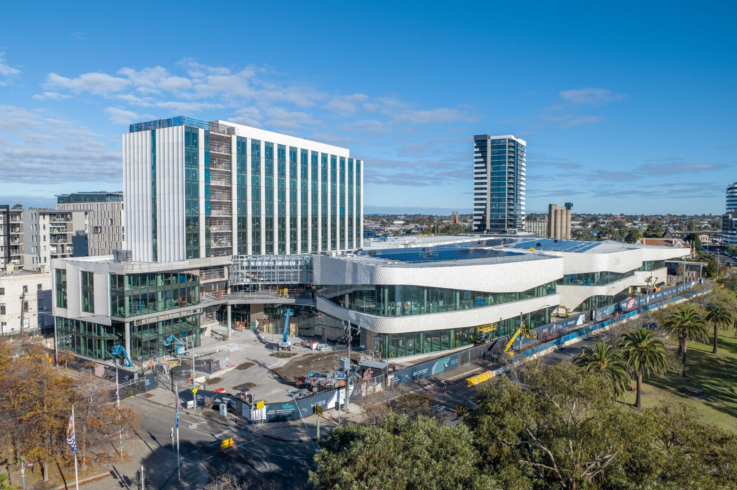 The striking façade of the Nyaal Banyul Geelong Convention and Event Centre