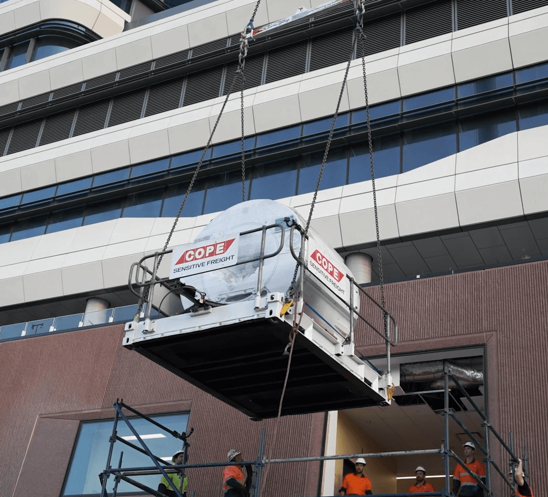 Medical imaging equipment lands in the new Footscray Hospital image