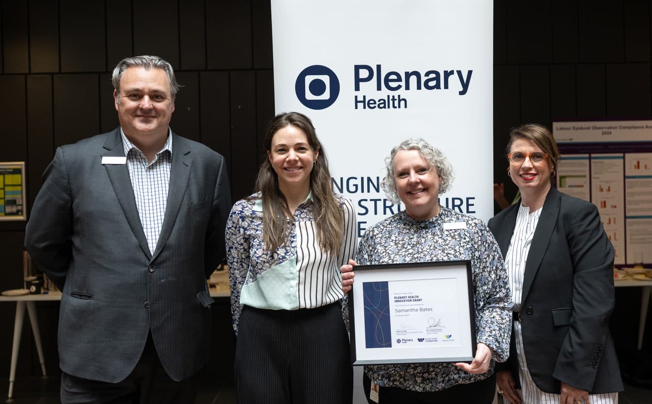 L-R: Prof. Russell Harrison, Kendall Munns, Samantha Bates and Clare Shiell