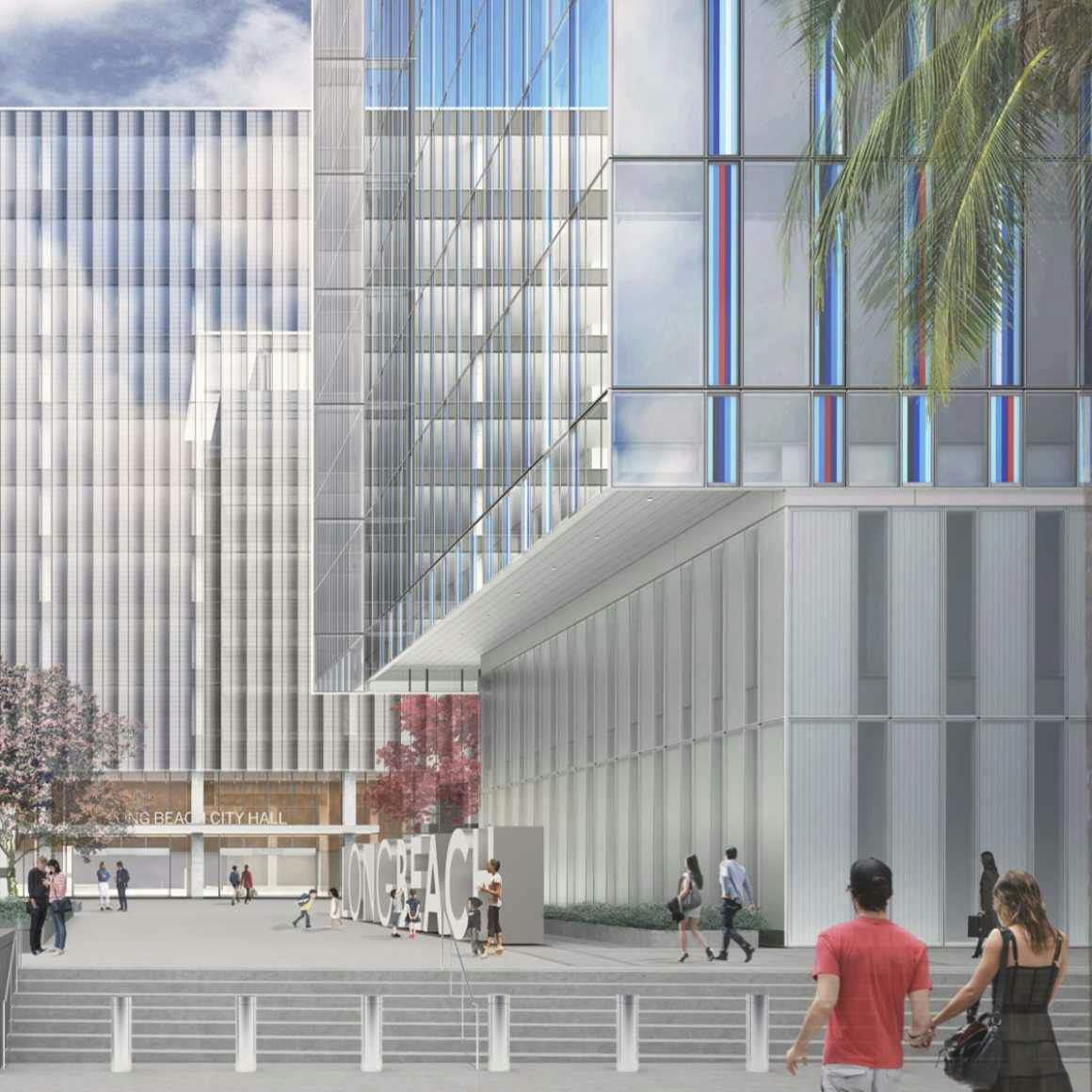 Steel work begins for the new Main Library in Long Beach image